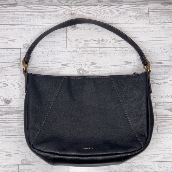 Fossil Black Leather Shoulder Bag - Picture 2 of 11